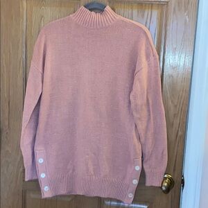 Pink Sweater with Button Detail